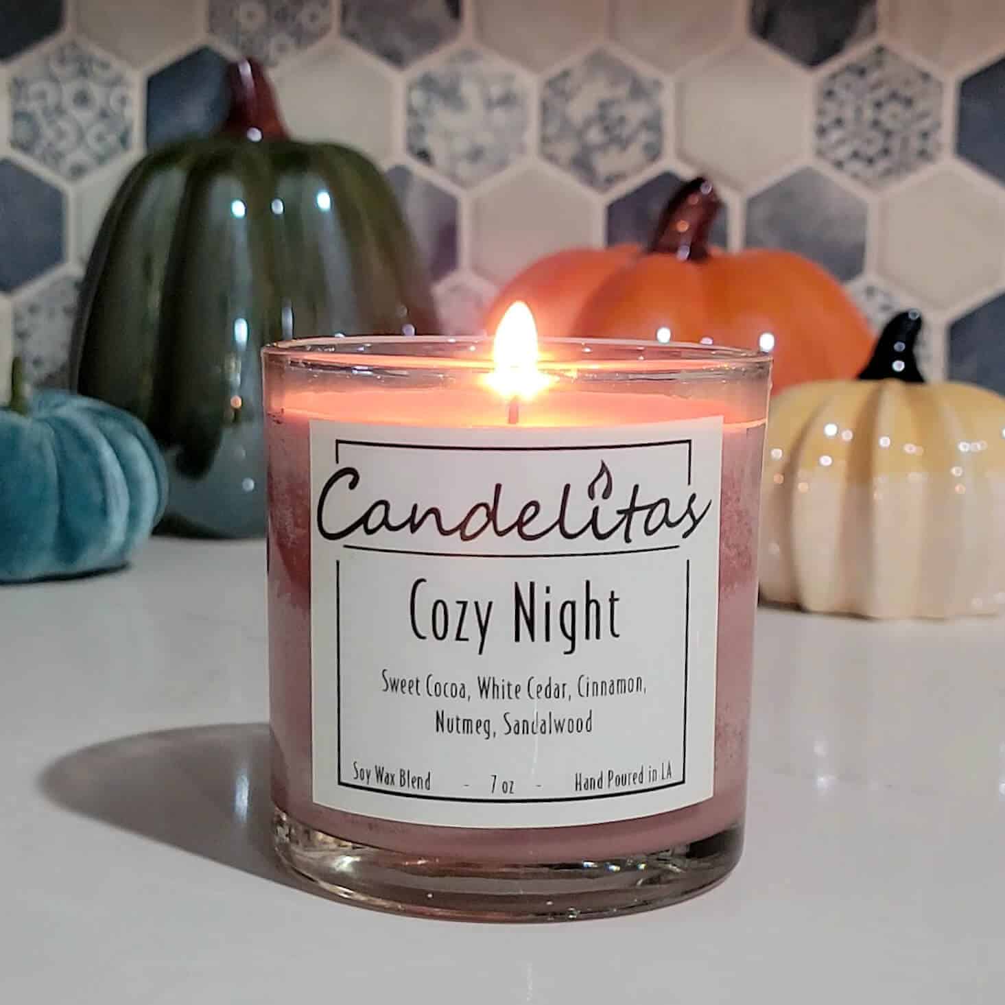 Cozy night clearance candle