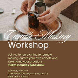 Candle Making Workshop Claremont | Includes Boba or Coffee