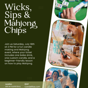 Mahjong & Candle Making Workshop Claremont | Includes Boba or Coffee